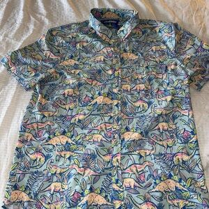 Chubbies Men's Dinosaur Print Shirt - Blue and Pink